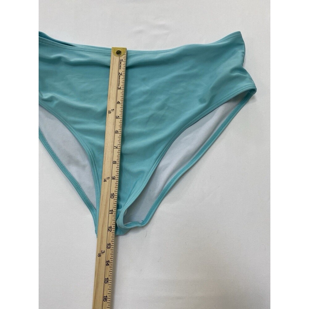 Women Size 1XL Aqua Turquoise Tankini Swimsuit Set High Waist Bathing Suit - Picture 8 of 8